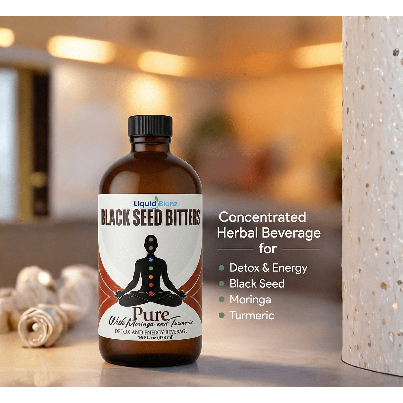 LiquidBlenz Black Seed Bitters with Moringa & Tumeric