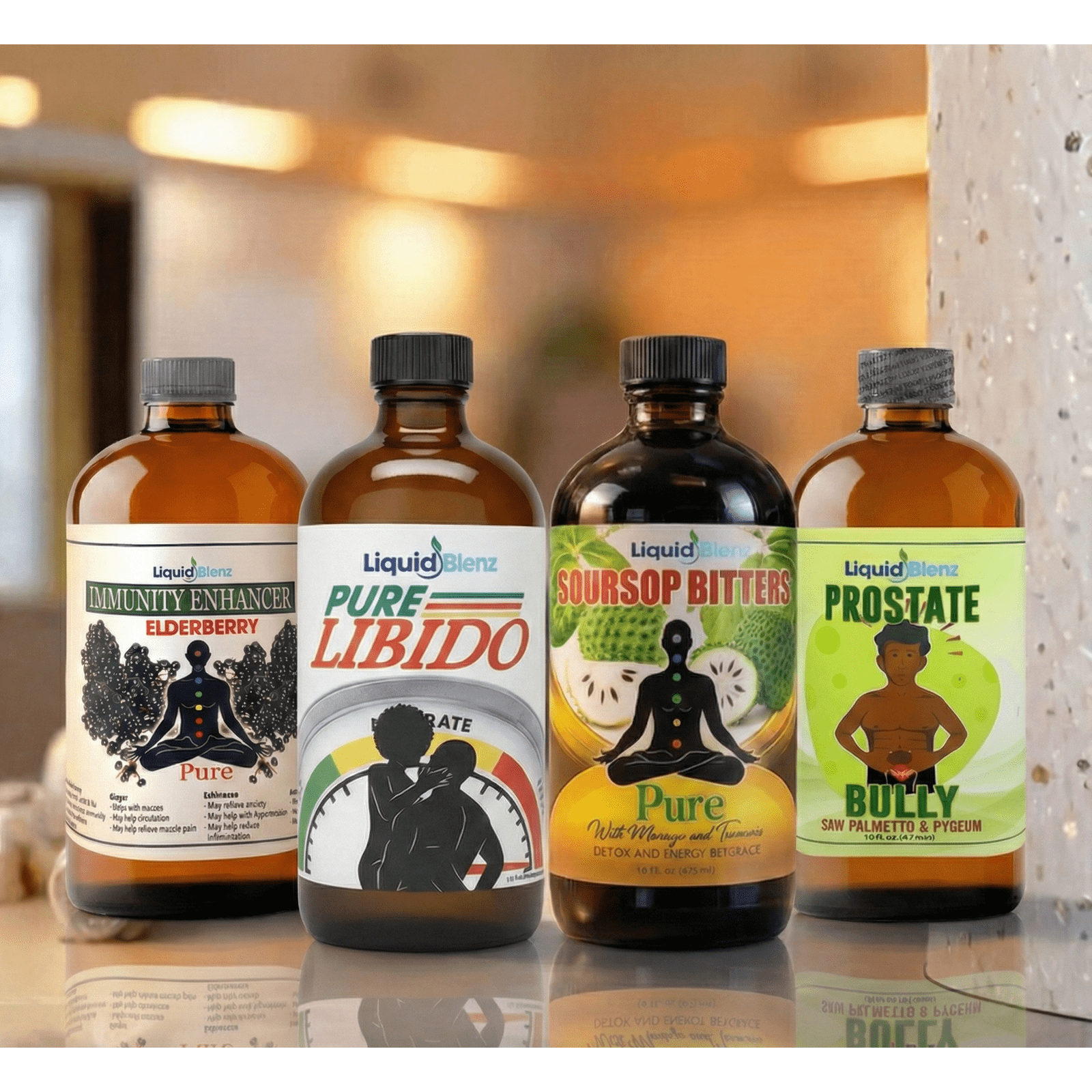 Four bottles of Liquid Blends