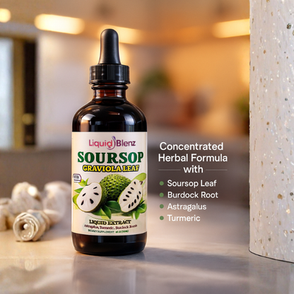 LiquidBlenz Soursop (Graviola) Leaf Liquid Extract – Concentrated Herbal Formula (4oz)