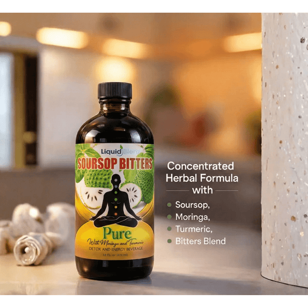 LiquidBlenz Soursop Bitters with Moringa & Tumeric - Immune Antioxidant Supplement