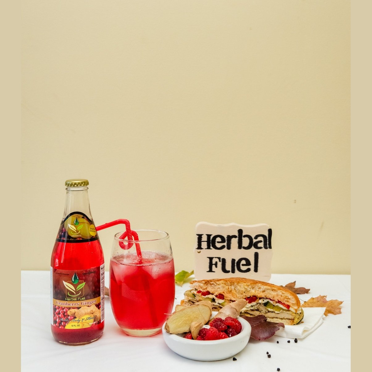 Herbal Fuel Cranberry Ginger Drink 12oz Case of 24
